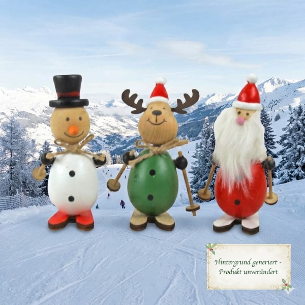 3er Set - Weihnachtsdeko Holzmännchen